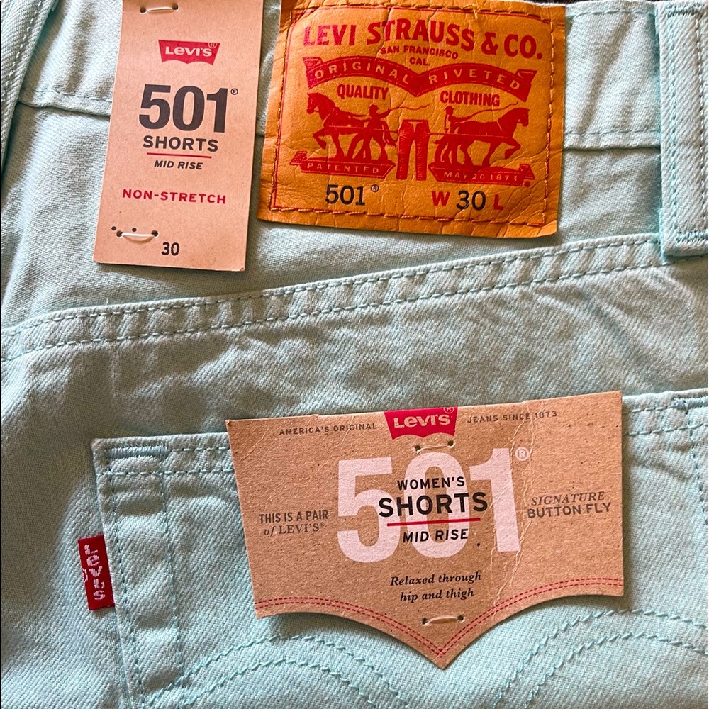 NWT Levi’s Mint Green Shorts